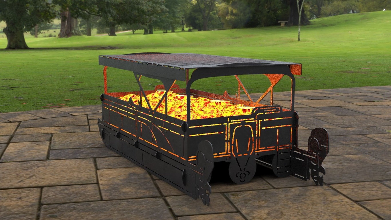 Pontoon Boat Fire Pit Grill. DXF, SVG files for laser, plasma cutting. Фото 2