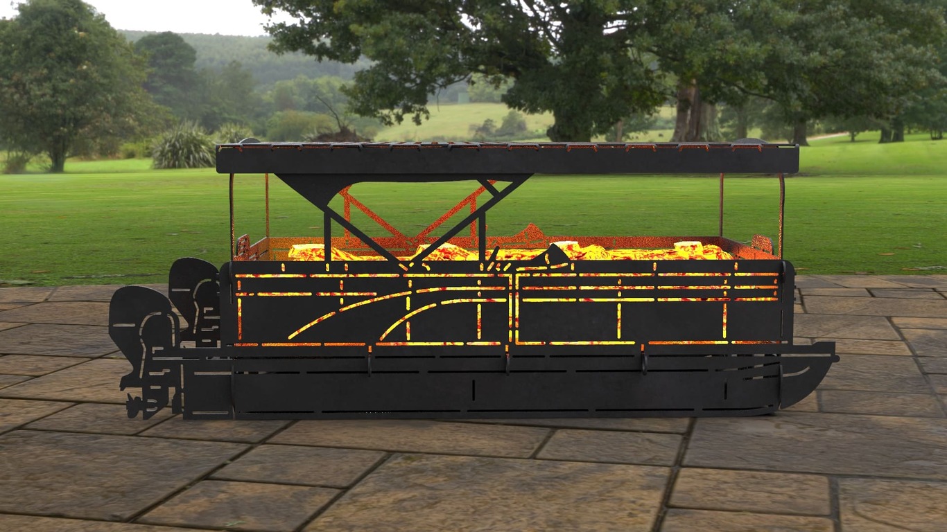 Pontoon Boat Fire Pit Grill. DXF, SVG files for laser, plasma cutting. Фото 7