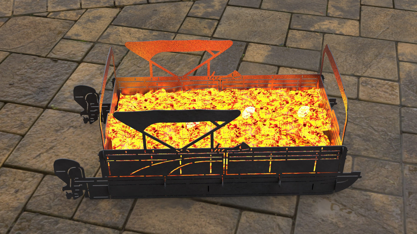 Pontoon Boat Fire Pit Grill. DXF, SVG files for laser, plasma cutting. Фото 9