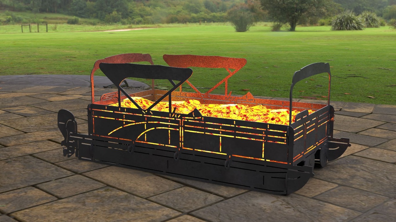 Pontoon Boat Fire Pit Grill. DXF, SVG files for laser, plasma cutting. Фото 10