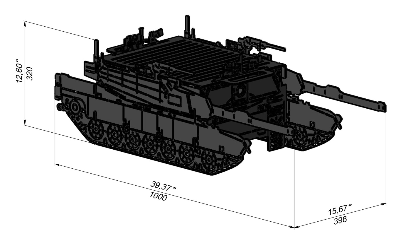 Tank 60" Fire Pit Grill. DXF, SVG files for laser, plasma cutting. Фото 10