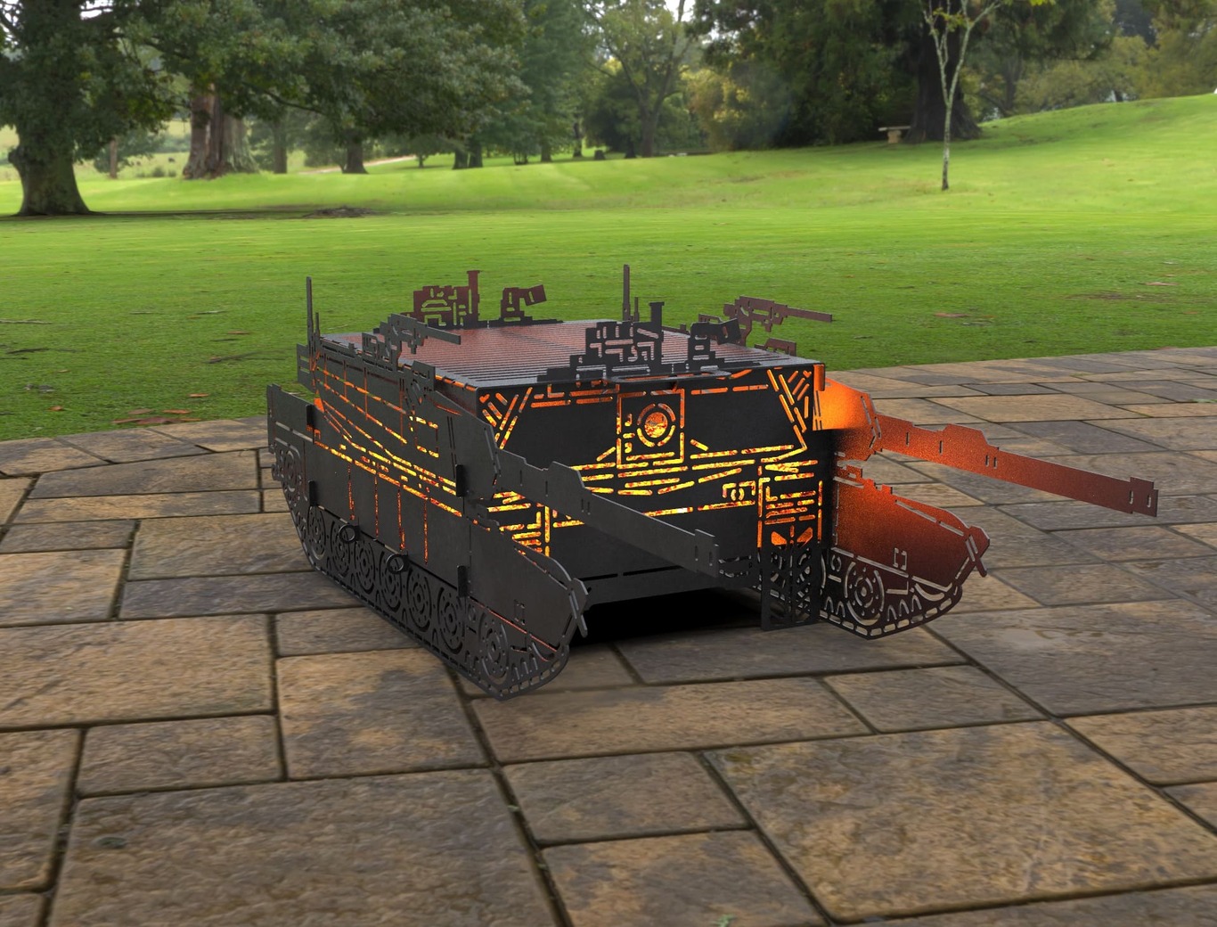 Tank 60" Fire Pit Grill. DXF, SVG files for laser, plasma cutting. Фото 9