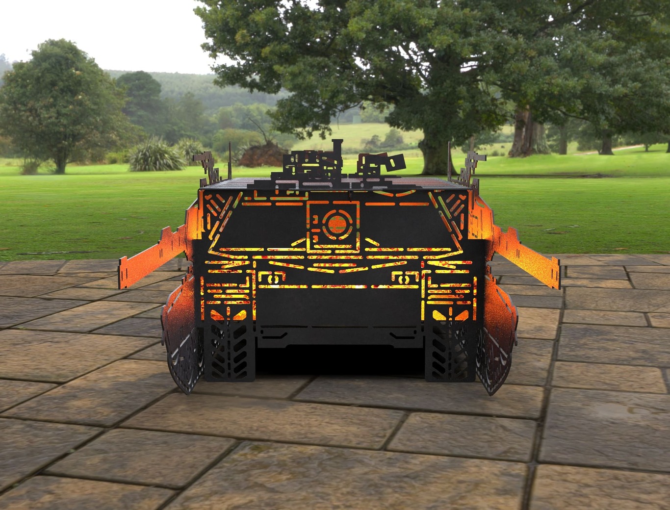 Tank 40" Fire Pit Grill. DXF, SVG files for laser, plasma cutting. Фото 4
