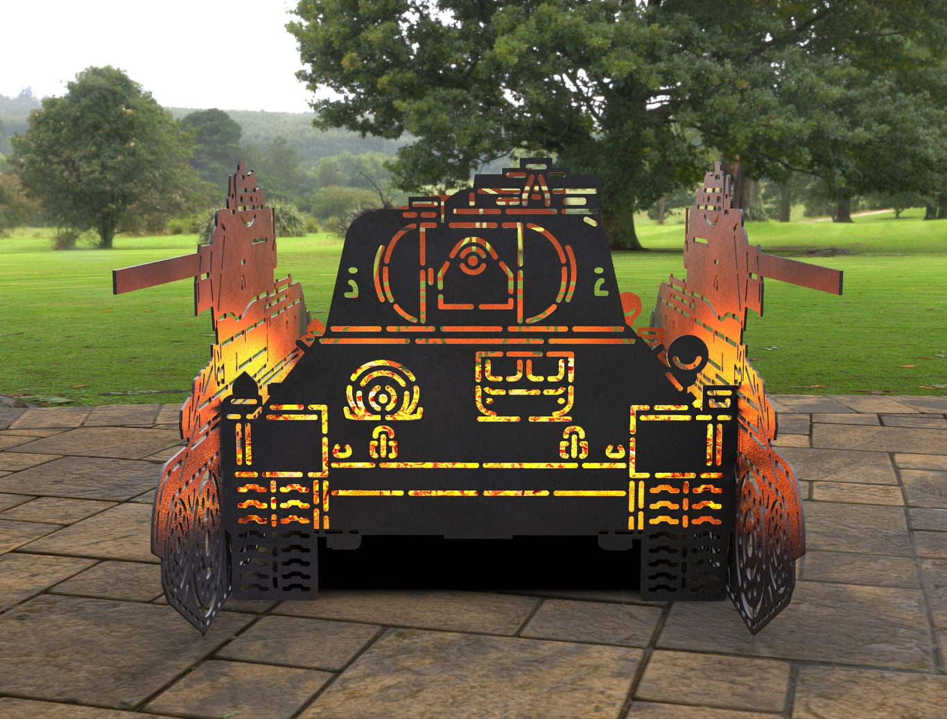 Tank T34 Fire Pit Grill. DXF, SVG files for laser, plasma cutting. Фото 2