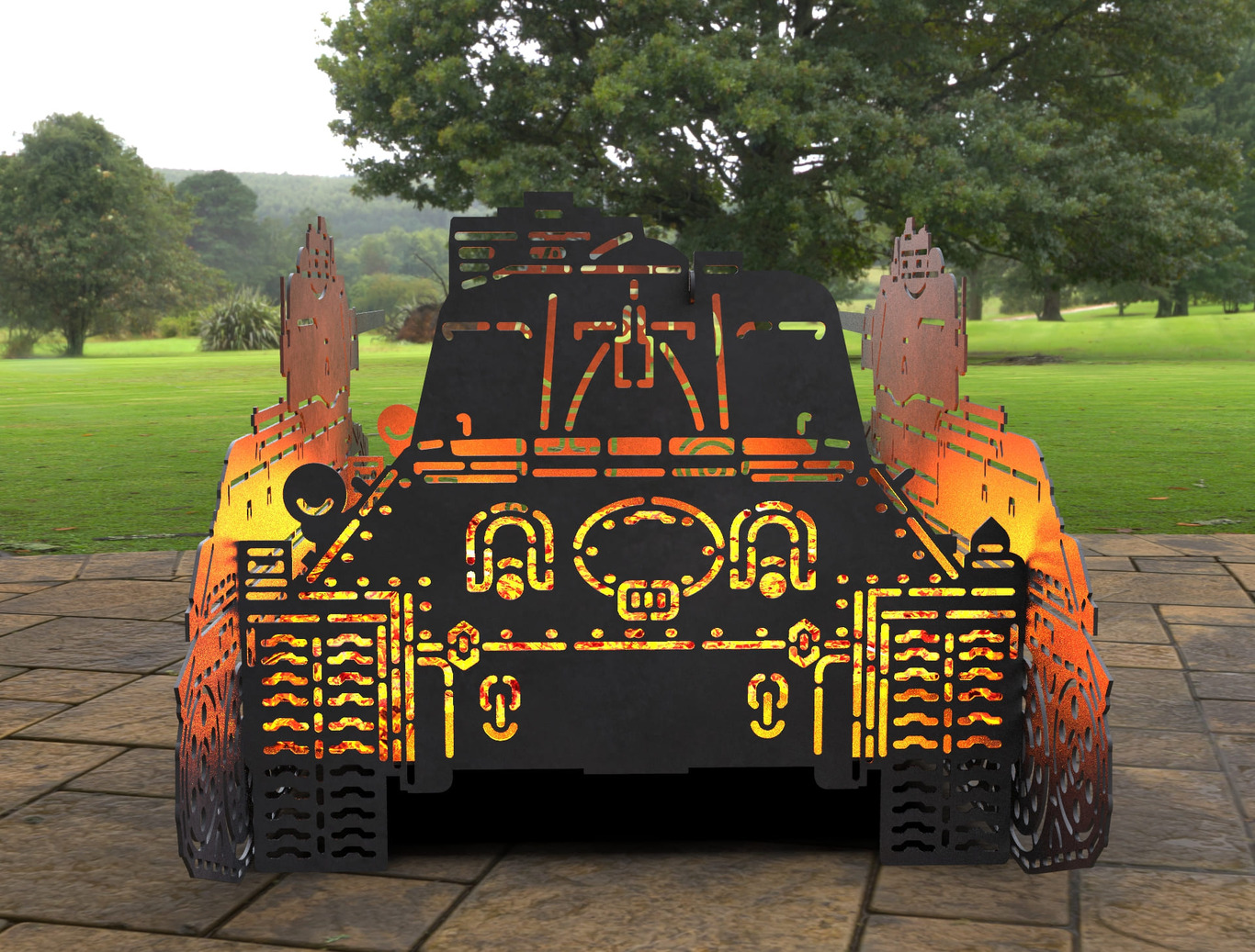 Tank T34 Fire Pit Grill. DXF, SVG files for laser, plasma cutting. Фото 3