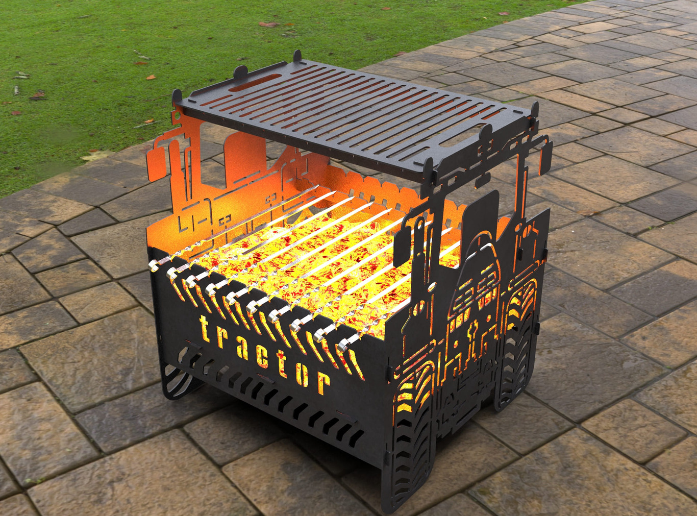 Tractor Fire Pit Grill. DXF, SVG files for laser, plasma cutting. Фото 3