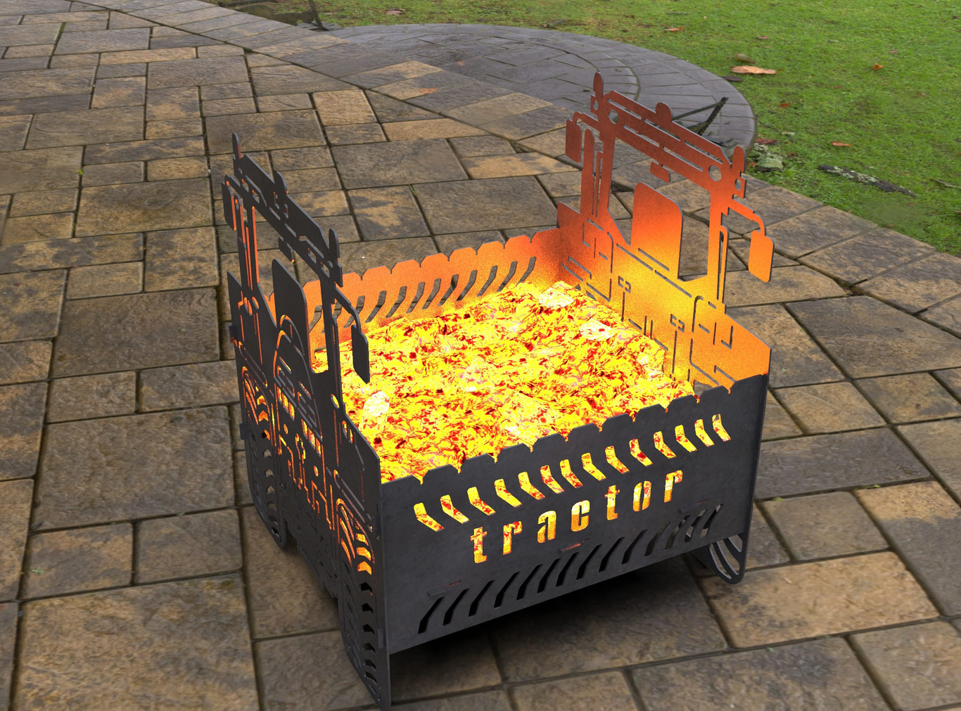 Tractor Fire Pit Grill. DXF, SVG files for laser, plasma cutting. Фото 6