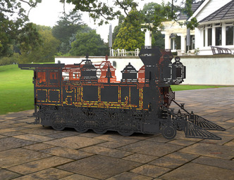 Train Locomotive Fire Pit Grill. DXF, SVG files for laser, plasma cutting