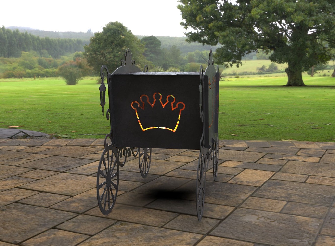 Stagecoach Carriage V2 Fire Pit Grill. DXF, SVG files for laser, plasma cutting. Фото 5