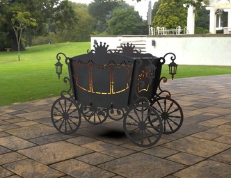 Stagecoach Carriage V2 Fire Pit Grill. DXF, SVG files for laser, plasma cutting