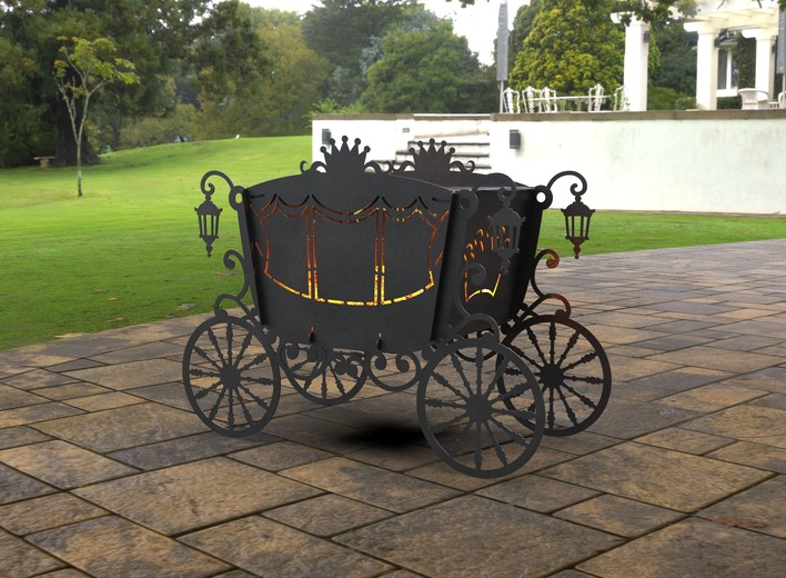 Stagecoach Carriage V2 Fire Pit Grill. DXF, SVG files for laser, plasma cutting