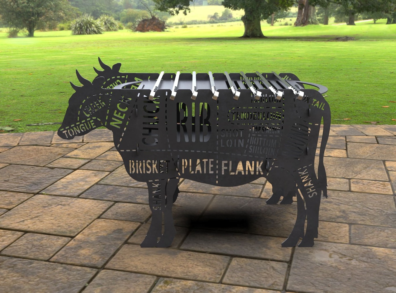 Barbecue a Legna Mucca. File DXF, SVG per taglio laser, plasma. Фото 5