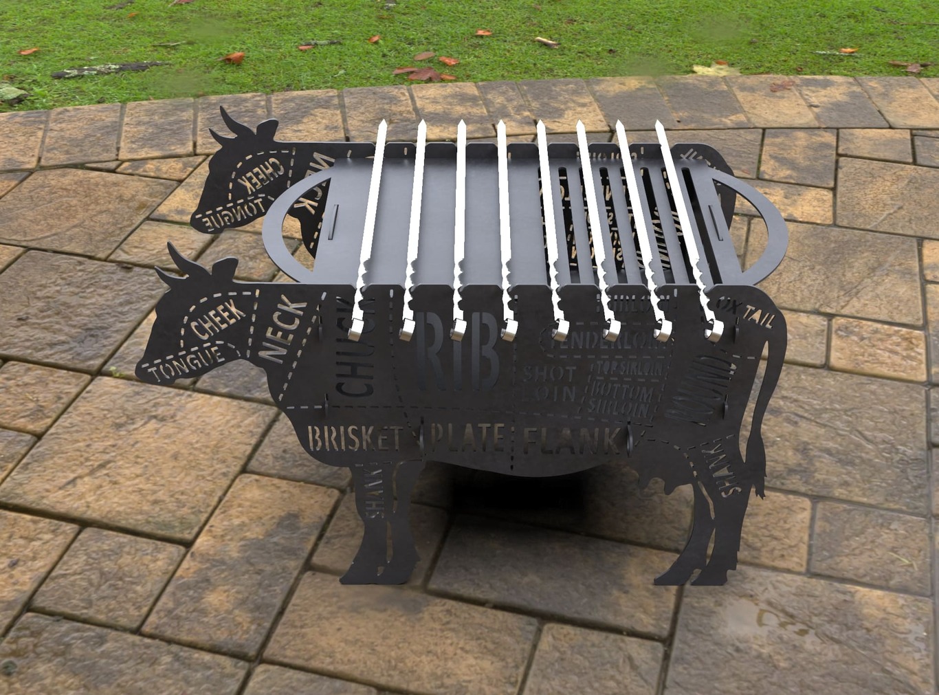 Barbecue a Legna Mucca. File DXF, SVG per taglio laser, plasma. Фото 6