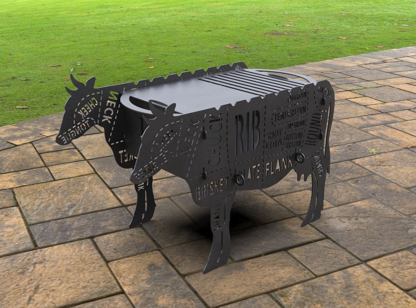 Barbecue a Legna Mucca. File DXF, SVG per taglio laser, plasma. Фото 8