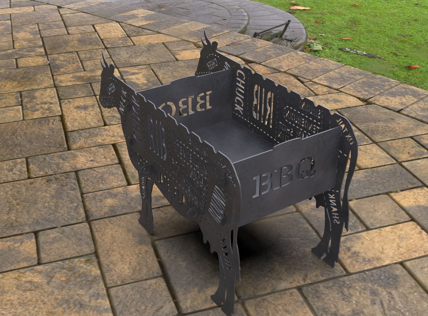 Barbecue a Legna Mucca. File DXF, SVG per taglio laser, plasma. Фото 9