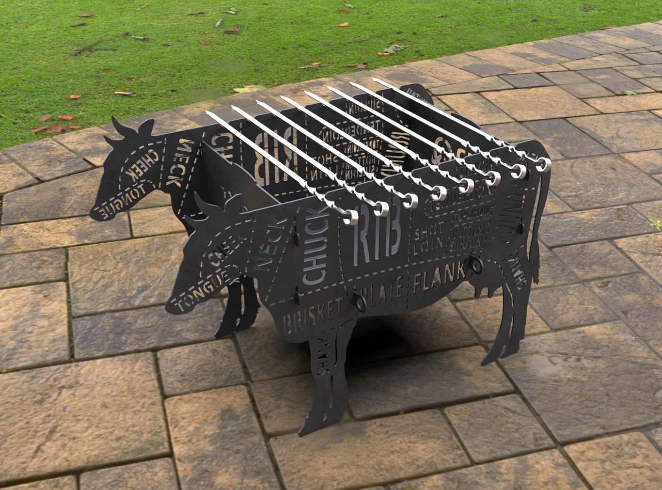 Barbecue a Legna Mucca. File DXF, SVG per taglio laser, plasma. Фото 10
