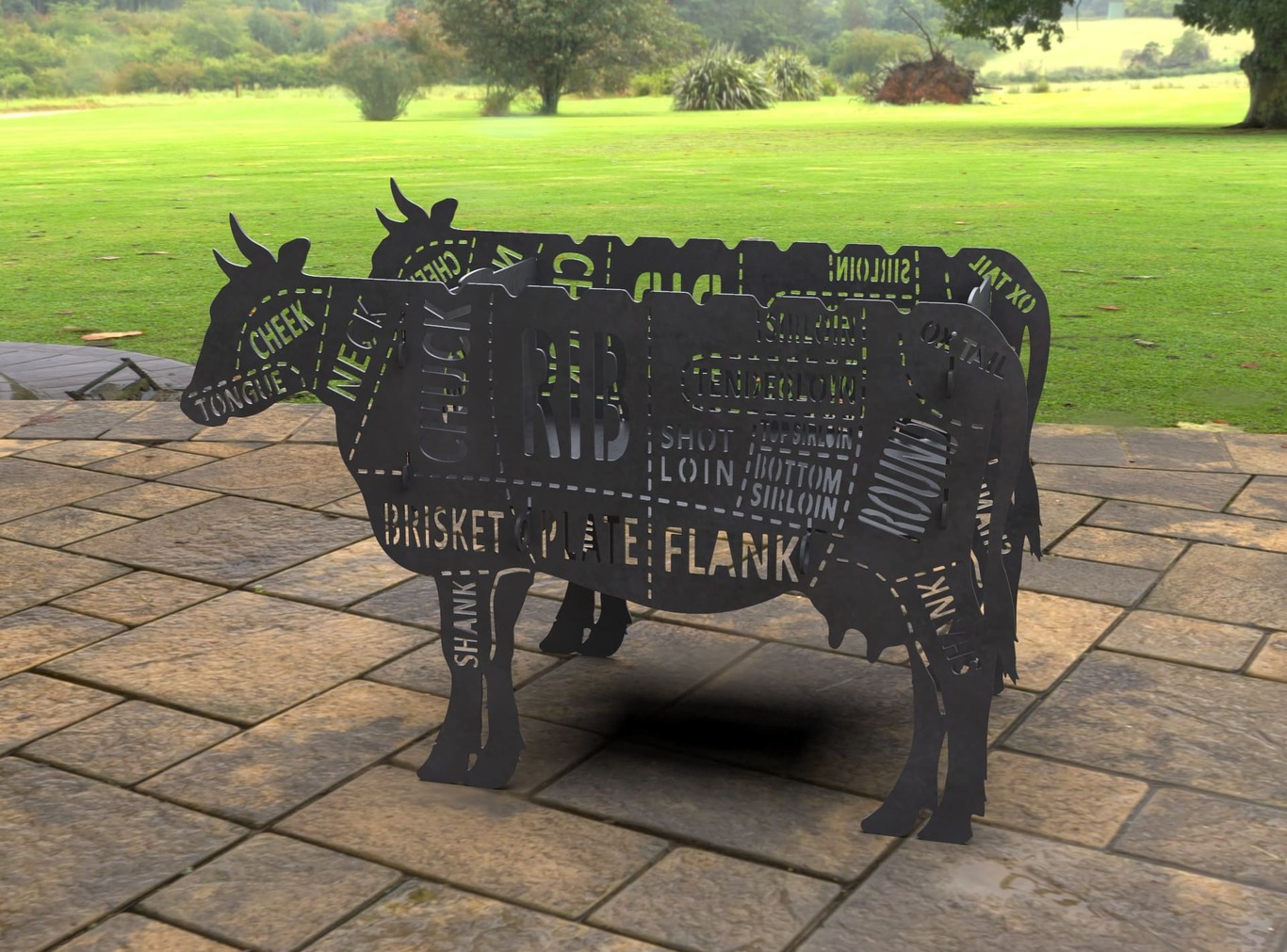 Barbecue a Legna Mucca. File DXF, SVG per taglio laser, plasma. Фото 13