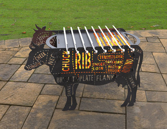 Cow Fire Pit Grill. DXF, SVG files for laser, plasma cutting
