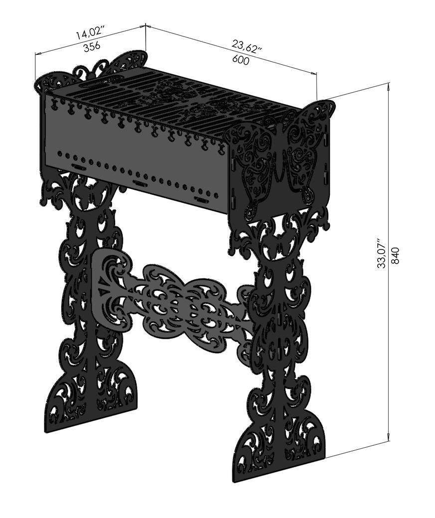Butterfly Fire Pit Grill. DXF, SVG files for laser, plasma cutting. Фото 10