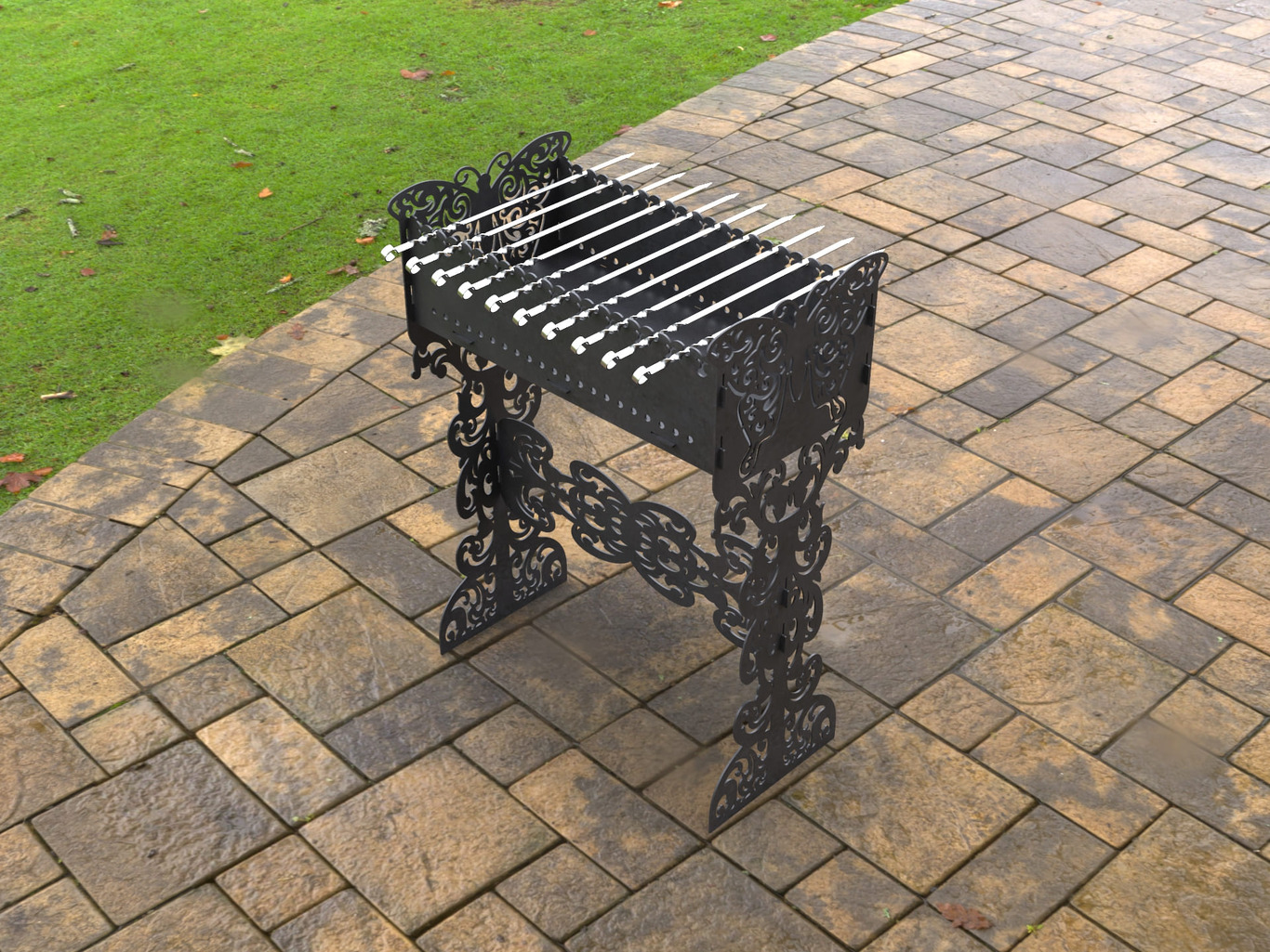Butterfly Fire Pit Grill. DXF, SVG files for laser, plasma cutting. Фото 9