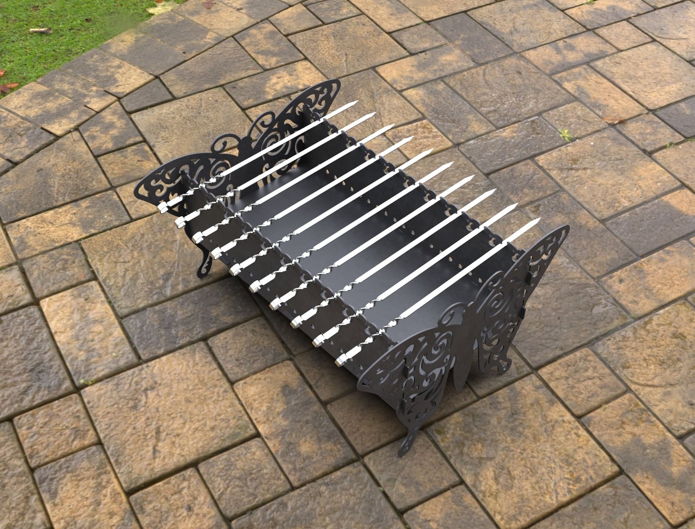 Barbecue a Legna Farfalla V2. File DXF, SVG per taglio laser, plasma. Фото 7