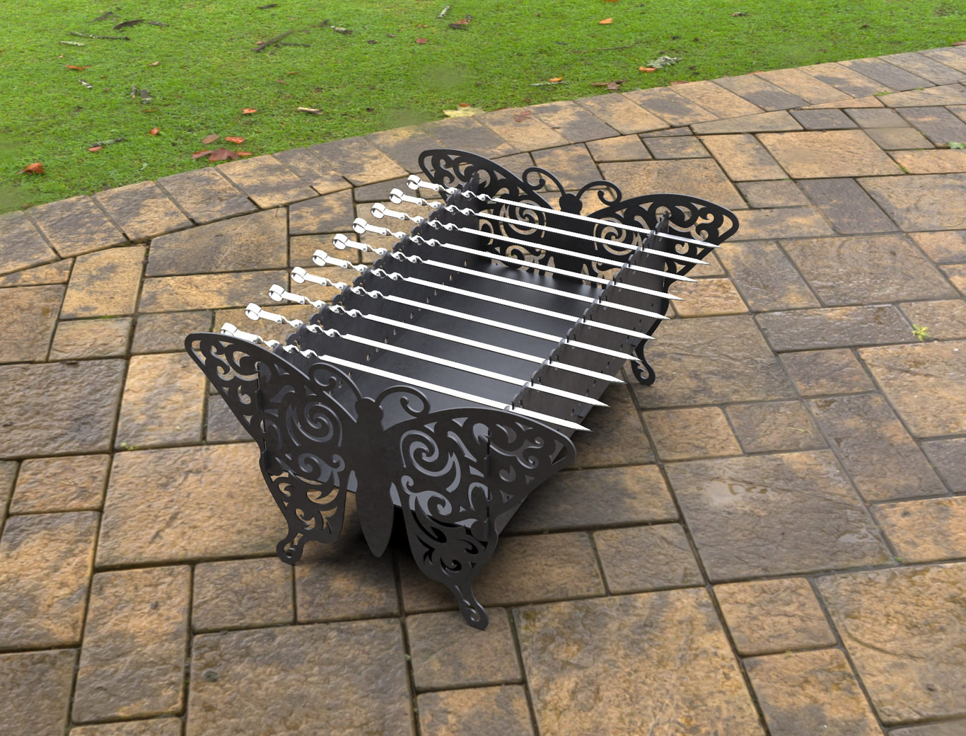 Barbecue a Legna Farfalla V2. File DXF, SVG per taglio laser, plasma. Фото 8