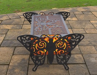 Barbecue a Legna Farfalla V2. File DXF, SVG per taglio laser, plasma
