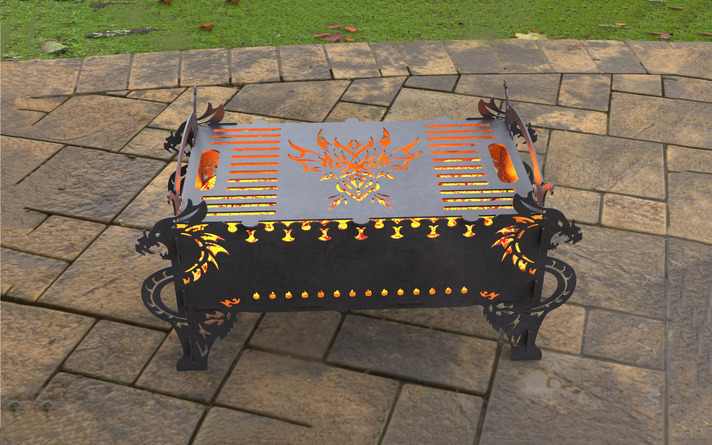 Dragon Fire Pit Grill. DXF, SVG files for laser, plasma cutting