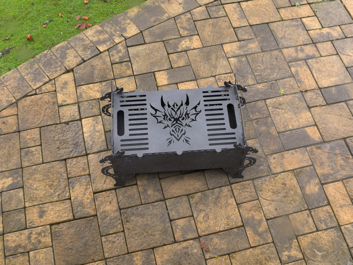 Dragon Fire Pit Grill. DXF, SVG files for laser, plasma cutting. Фото 4