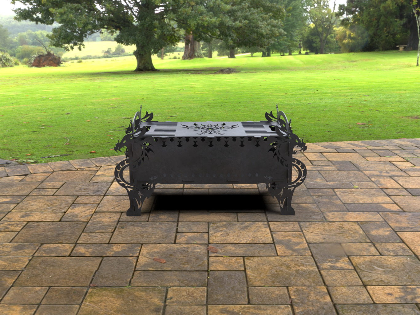 Dragon Fire Pit Grill. DXF, SVG files for laser, plasma cutting. Фото 8
