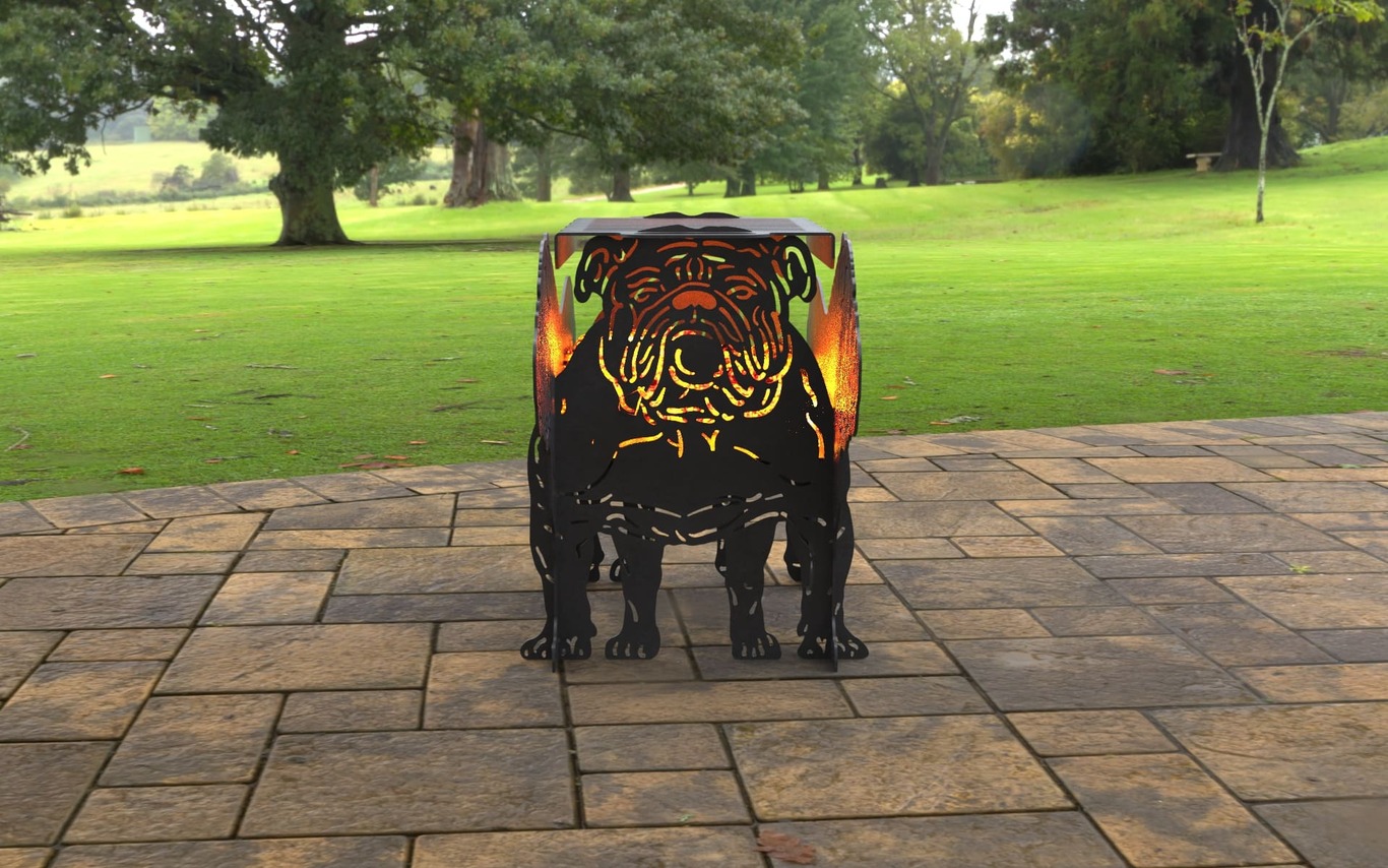 English Bulldog Fire Pit Grill. DXF, SVG files for laser, plasma cutting. Фото 2