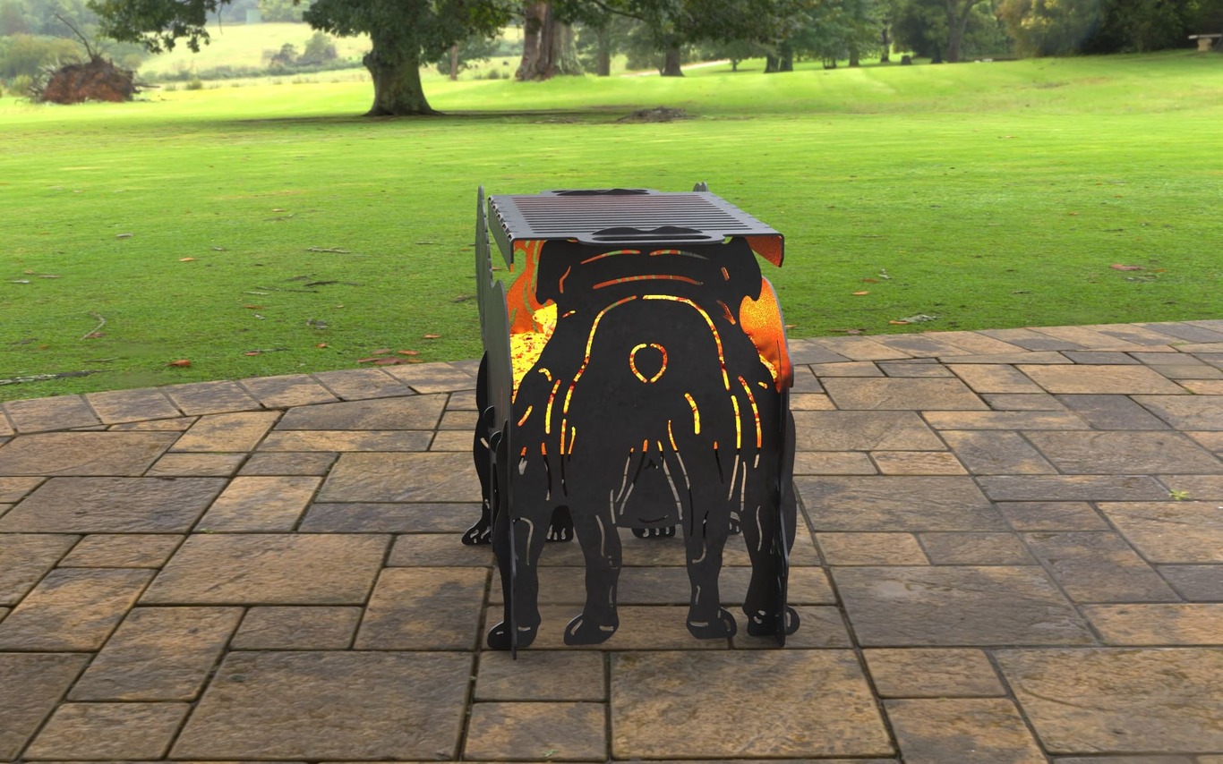 English Bulldog Fire Pit Grill. DXF, SVG files for laser, plasma cutting. Фото 4