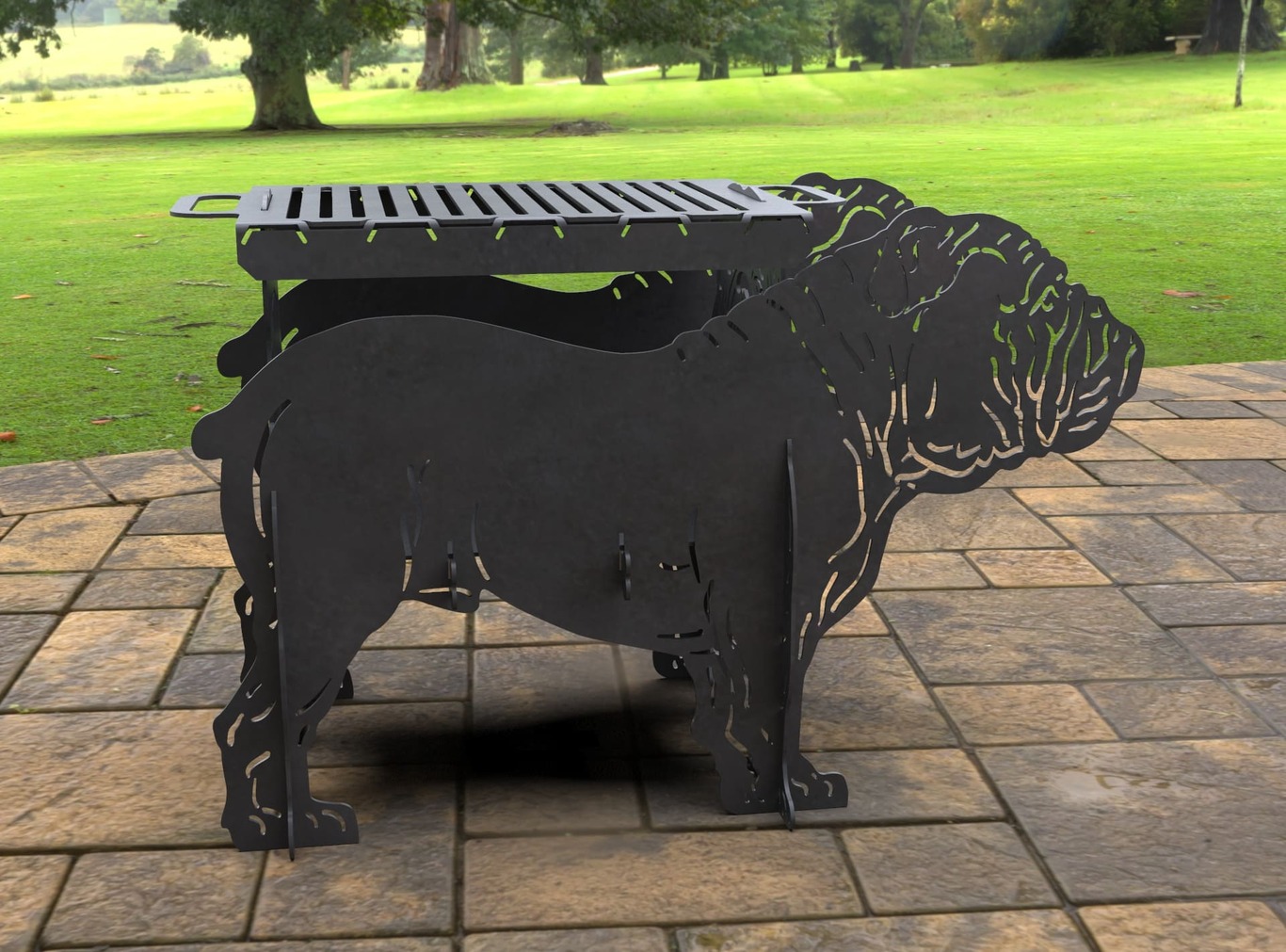 English Bulldog Fire Pit Grill. DXF, SVG files for laser, plasma cutting. Фото 5