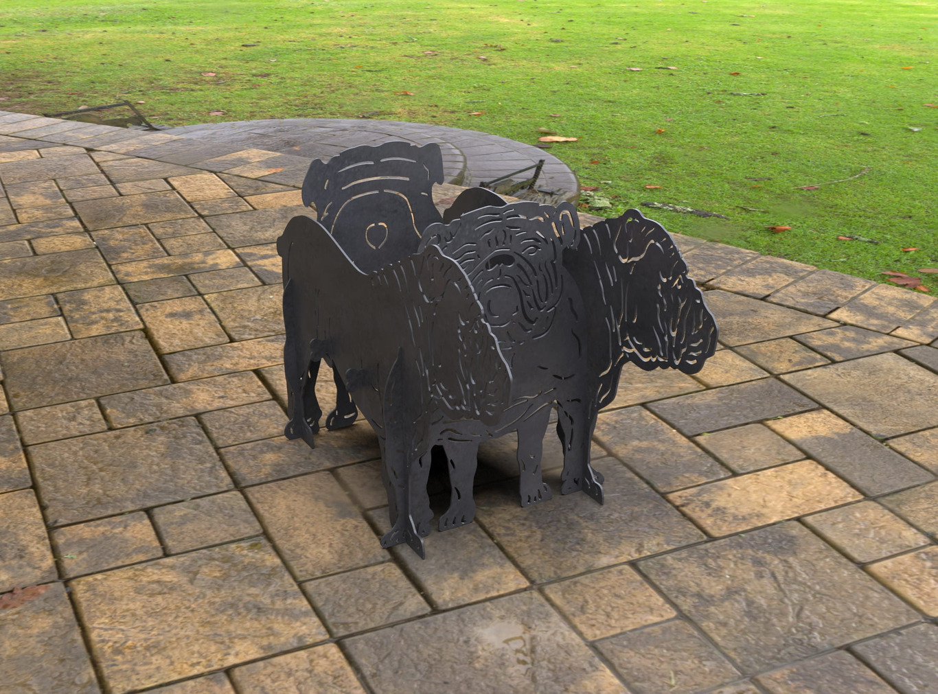 English Bulldog Fire Pit Grill. DXF, SVG files for laser, plasma cutting. Фото 7