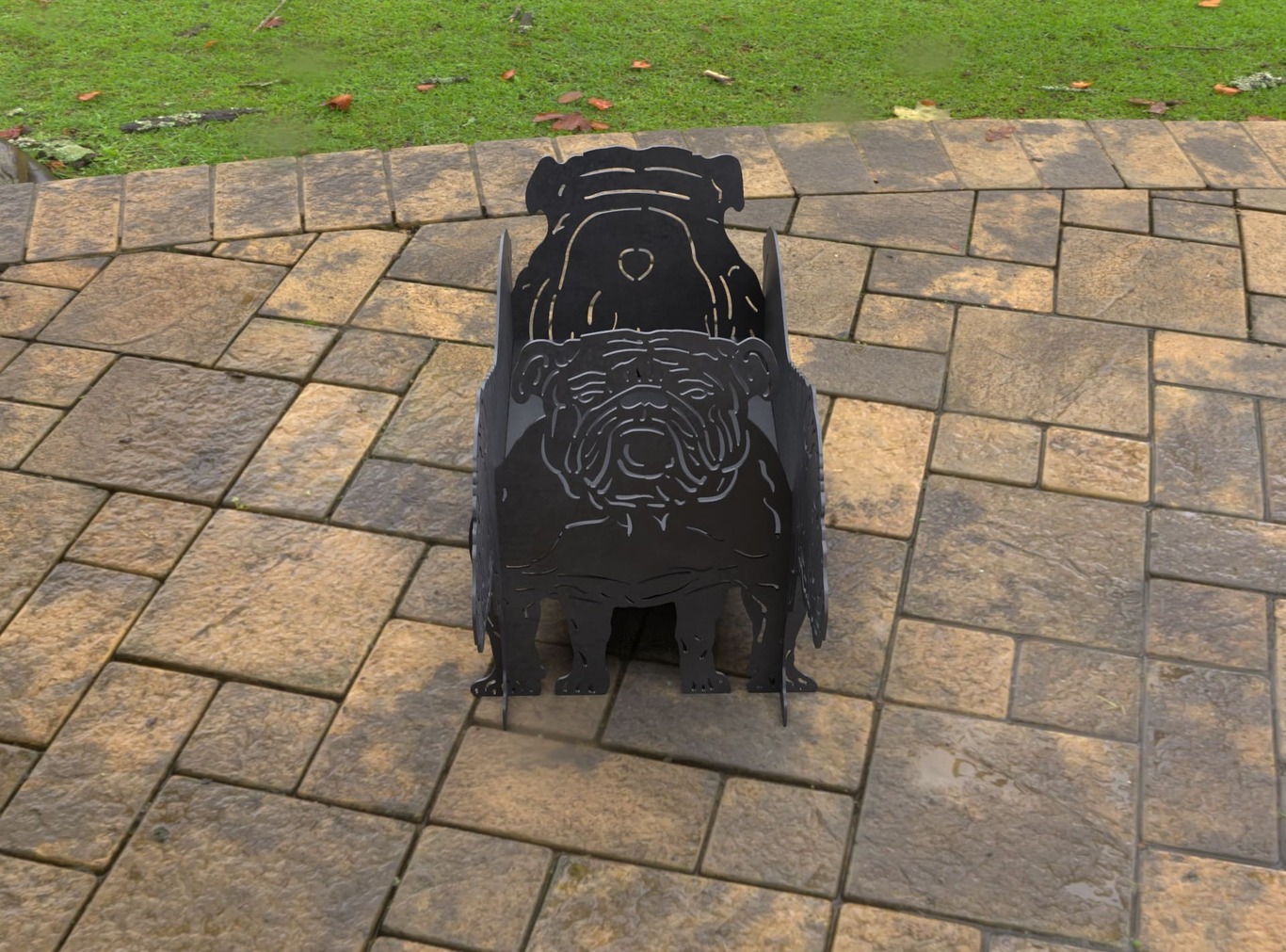English Bulldog Fire Pit Grill. DXF, SVG files for laser, plasma cutting. Фото 8