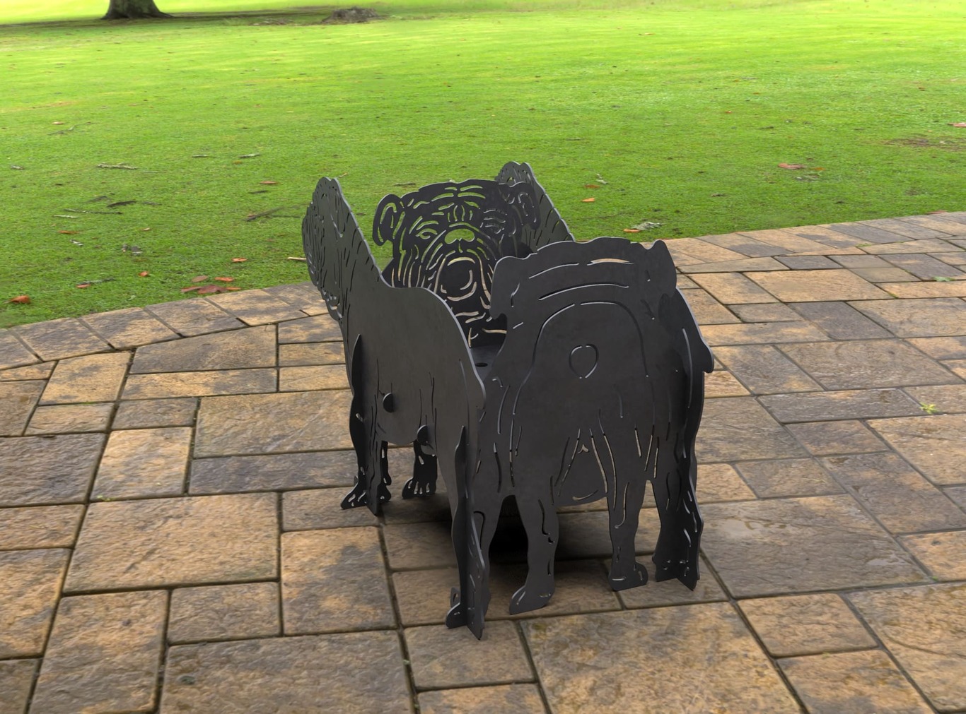 English Bulldog Fire Pit Grill. DXF, SVG files for laser, plasma cutting. Фото 9