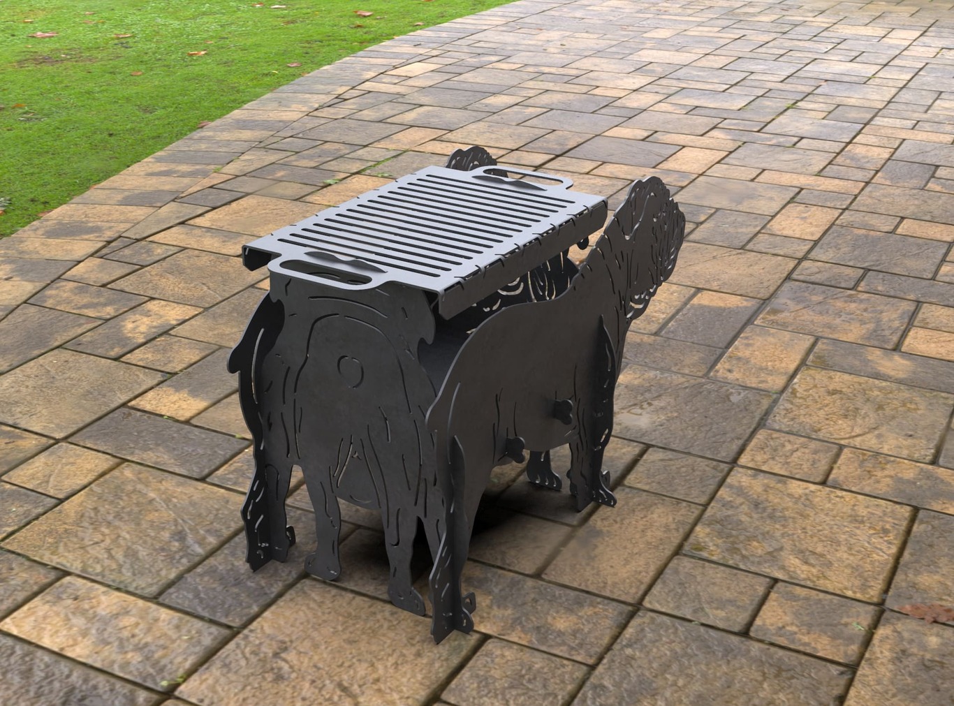 English Bulldog Fire Pit Grill. DXF, SVG files for laser, plasma cutting. Фото 10