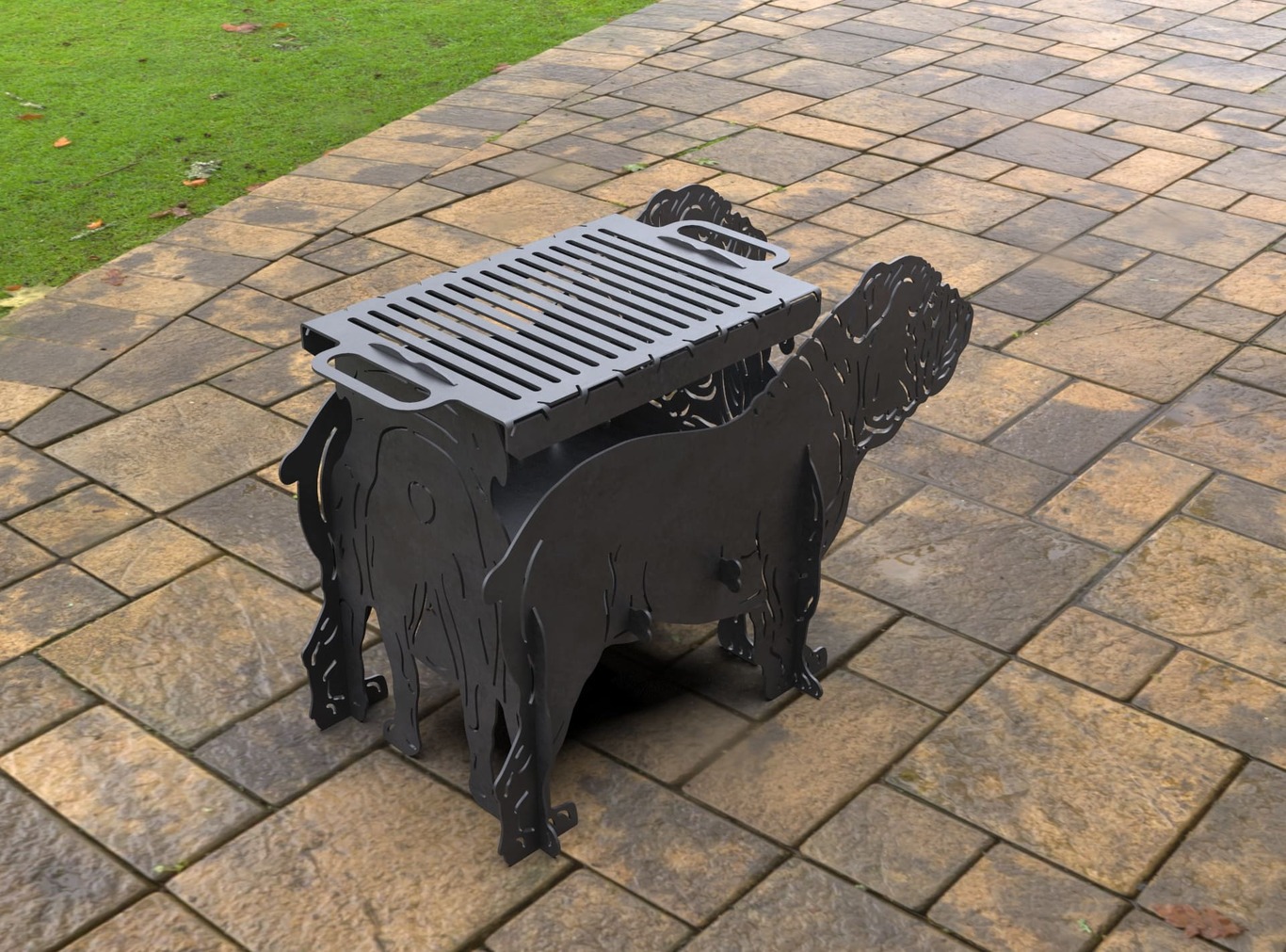 English Bulldog Fire Pit Grill. DXF, SVG files for laser, plasma cutting. Фото 11