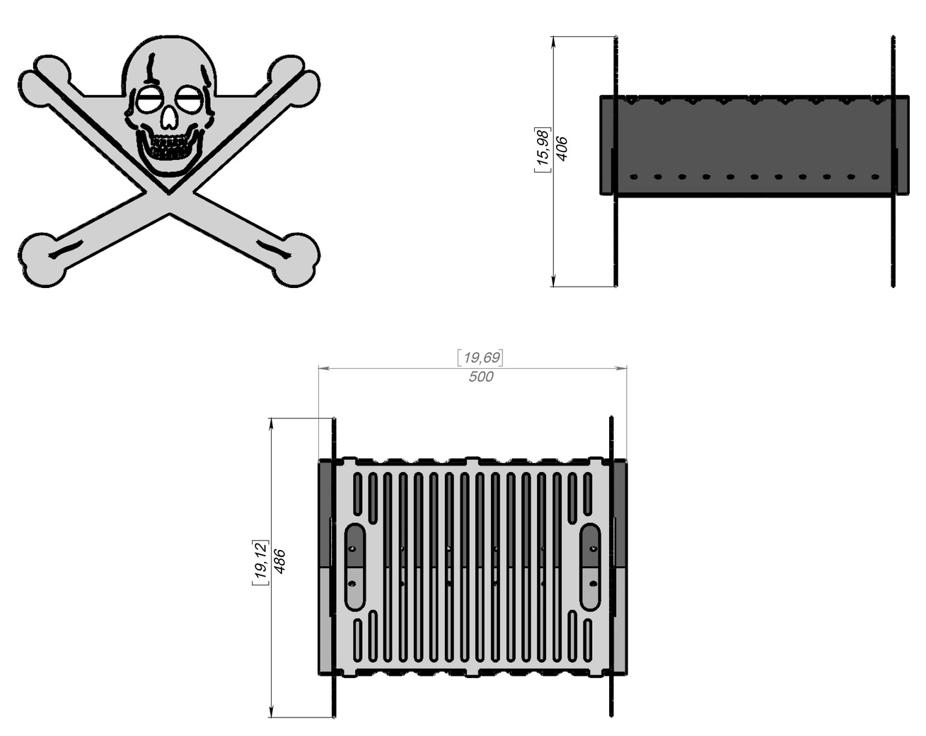Jolly Roger Fire Pit Grill. DXF, SVG files for laser, plasma cutting. Фото 7