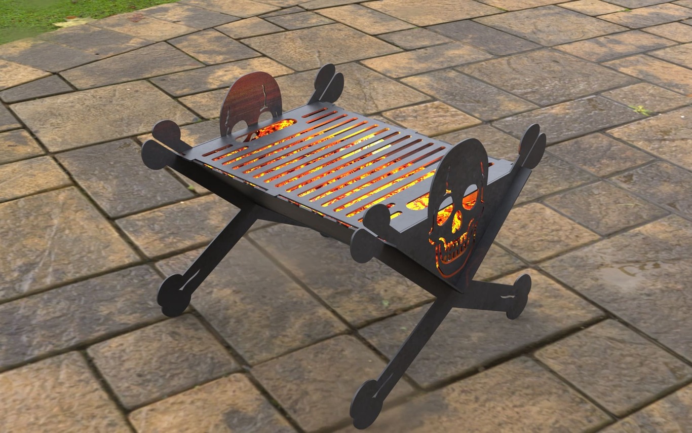 Jolly Roger Fire Pit Grill. DXF, SVG files for laser, plasma cutting. Фото 2