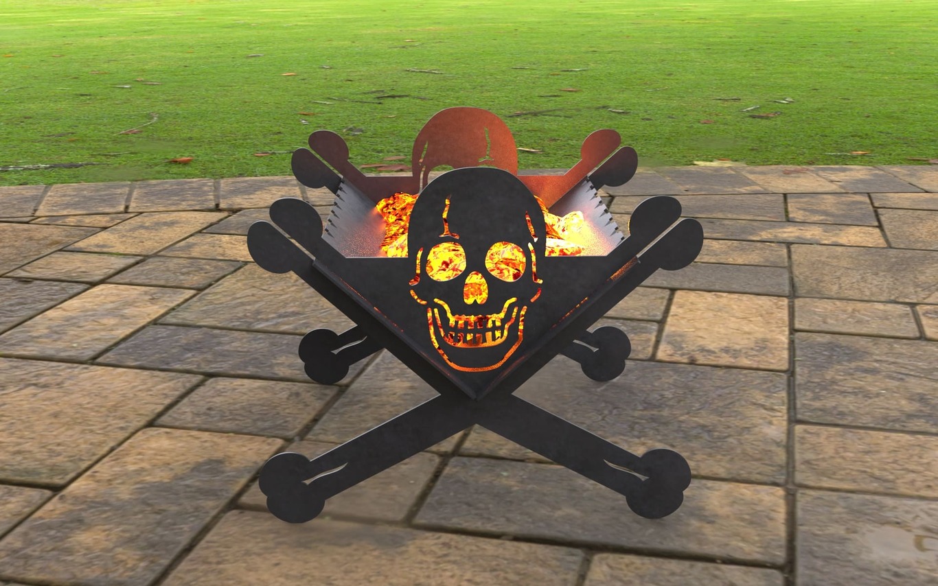 Jolly Roger Fire Pit Grill. DXF, SVG files for laser, plasma cutting. Фото 4