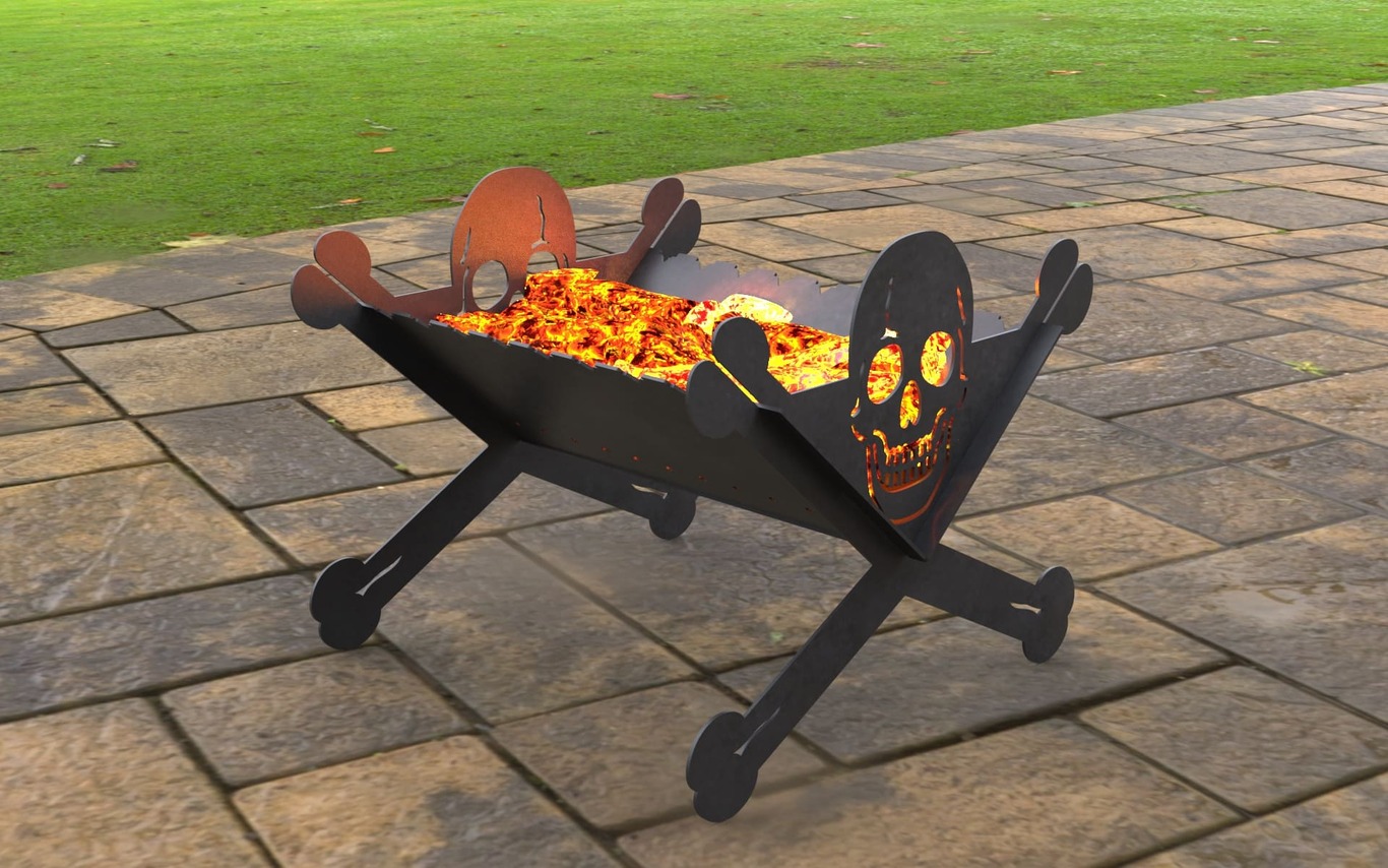 Jolly Roger Fire Pit Grill. DXF, SVG files for laser, plasma cutting. Фото 5