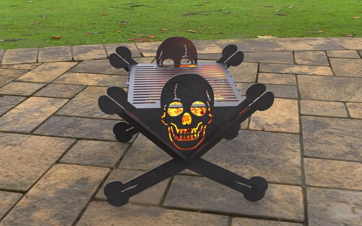 Jolly Roger Fire Pit Grill. DXF, SVG files for laser, plasma cutting