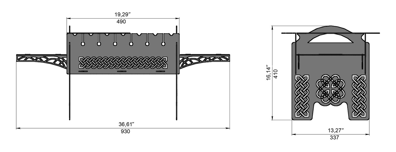 Nordic Fire Pit Grill. DXF, SVG files for laser, plasma cutting. Фото 10