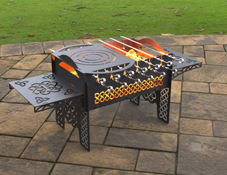 Barbecue a Legna Nordico. File DXF, SVG per taglio laser, plasma