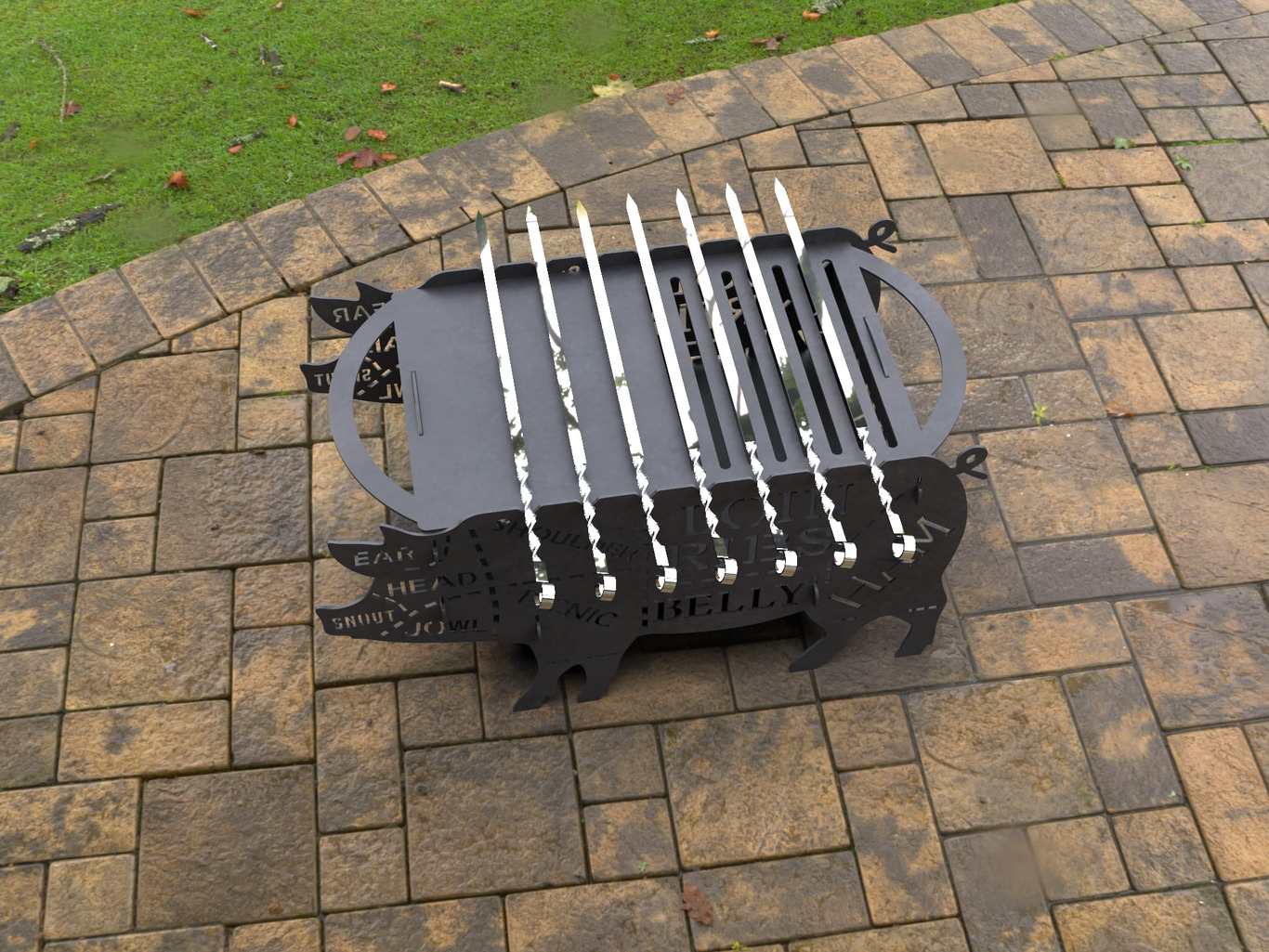 Big Pig Fire Pit Grill. DXF, SVG files for laser, plasma cutting. Фото 6