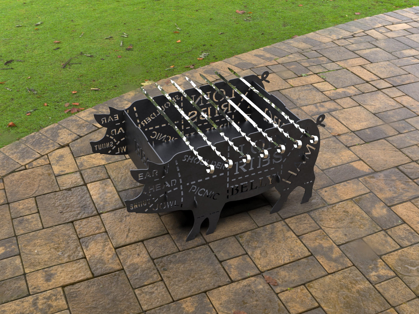 Big Pig Fire Pit Grill. DXF, SVG files for laser, plasma cutting. Фото 7