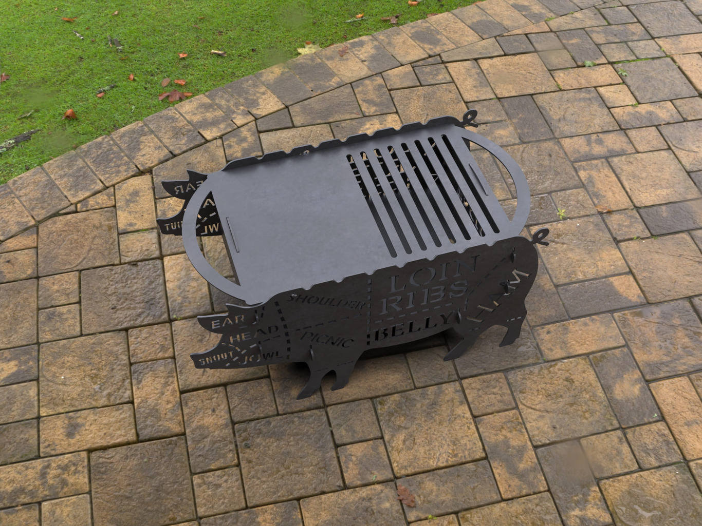 Big Pig Fire Pit Grill. DXF, SVG files for laser, plasma cutting. Фото 9