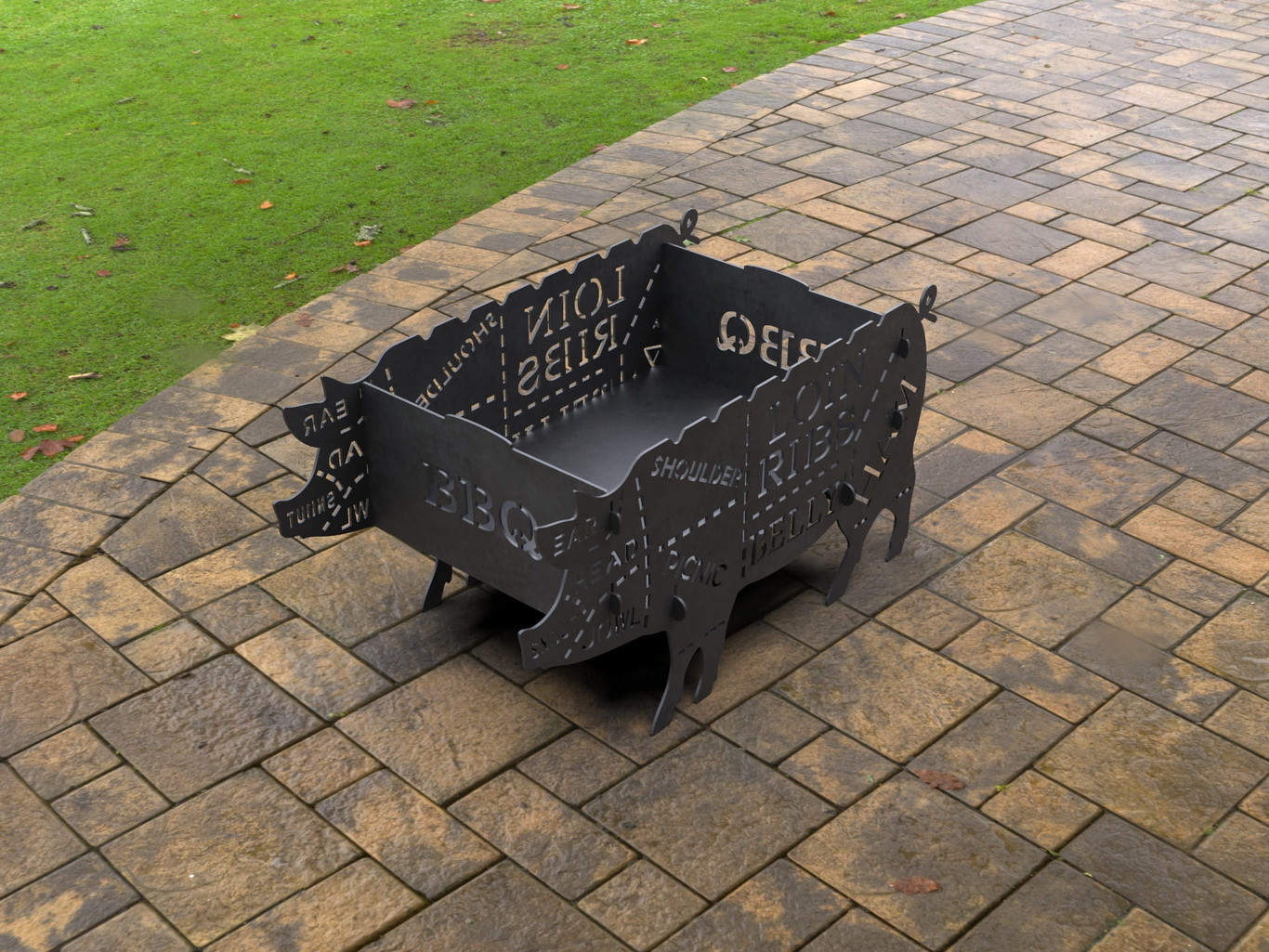 Big Pig Fire Pit Grill. DXF, SVG files for laser, plasma cutting. Фото 10