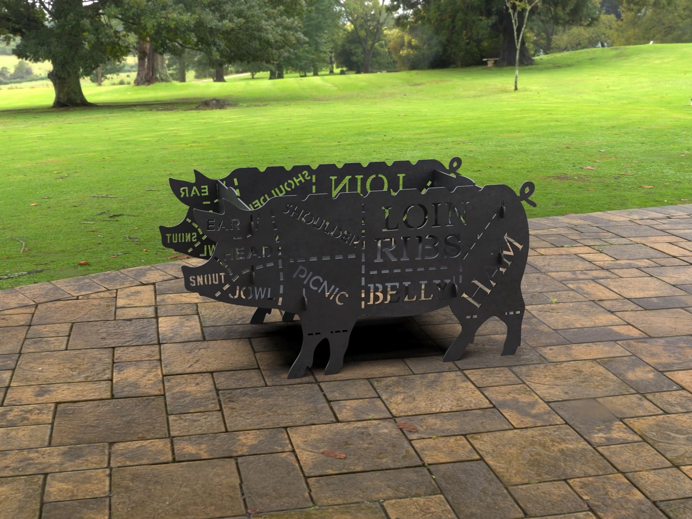 Big Pig Fire Pit Grill. DXF, SVG files for laser, plasma cutting. Фото 11
